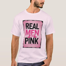 "Echte Männer tragen Rosa" T-Shirt – Brustkrebsbew