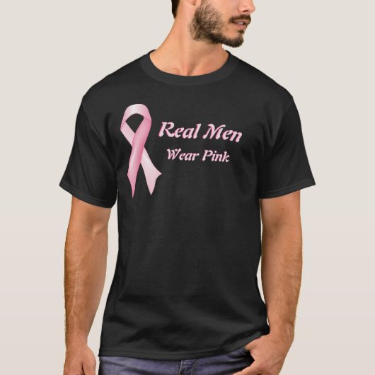Echte Männer tragen rosa T - Shirt mit dem Brustkr (Vorderseite)