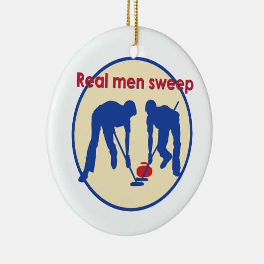 Echte Männer weinen! Curling Keramikornament (Rechts)