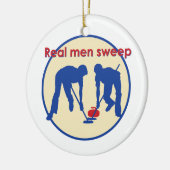 Echte Männer weinen! Curling Keramikornament (Links)