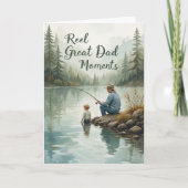 Echte Momente großer Vater Fischen mit Vater Karte (Vorderseite)