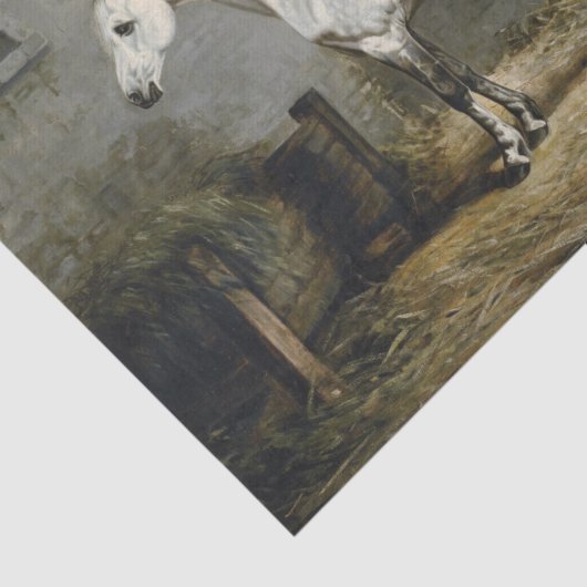 Echte (nicht KI) Apfelgraue Pferdemalerei Seidenpapier (Ausschnitt)