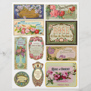Echte (nicht KI) hübsche Vintage Parfüm Etiketten