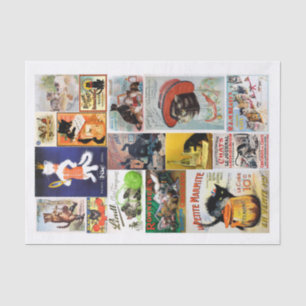Echte (nicht KI) Vintage-Werbung mit Katzen Seidenpapier