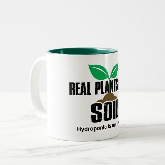 Echte Pflanze benötigen Boden Hydropon ist nicht B Zweifarbige Tasse (Vorderseite Links)