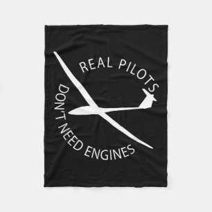 Echte Piloten brauchen keine Motoren Glider Pilot  Fleecedecke