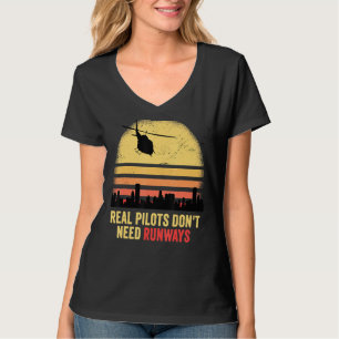 Echte Piloten brauchen keine Runways Vintagen Sonn T-Shirt