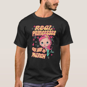 Echte Prinzessinnen sind im März Mermaid Geburtsta T-Shirt