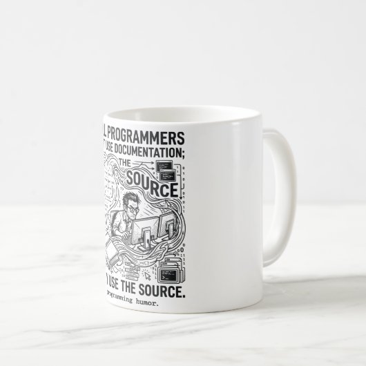 Echte Programmierer verwenden den Quellcode Kaffeetasse (VorderseiteRechts)