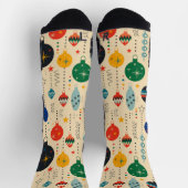 Echte Retro-hübsche Ornament-Muster Beige Orange Socken (Oben)