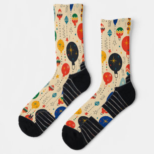 Echte Retro-hübsche Ornament-Muster Beige Orange Socken