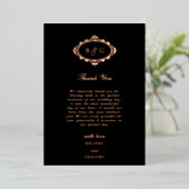 Echte Rose Gold Foil Black Wedding Danke Karte (Stehend vorne)