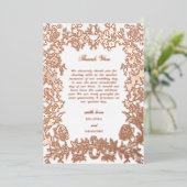 Echte Rose Gold Foil Floral Hochzeit Vielen Dank Folieneinladung (Stehend vorne)