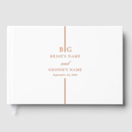 Echte Rose Gold Foil Minimal Mongram Wedding Gästebuch