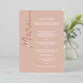 Echte Rose Gold Foil Moderne Schriftart Hochzeitsk Folieneinladung (Stehend vorne)