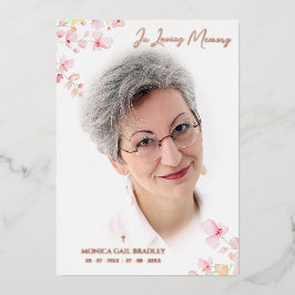 Echte Rose Gold Foto Botanische Rosa Blumenzweige Folieneinladung