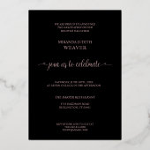 Echte Rose Gold Romantik dann jetzt 2 Fotos Gradua Folieneinladung (Rückseite)