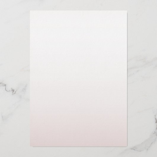 Echte Rose Goldblumenzeremonie Folieneinladung (Rückseite)