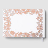 Echte Rose Goldmedaille Botanische Hochzeit Gästebuch (Rückseite)