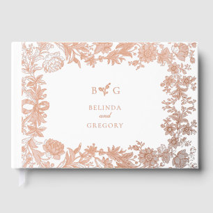 Echte Rose Goldmedaille Botanische Hochzeit Gästebuch