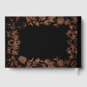 Echte Rose Goldmedaille Botanische Hochzeit Gästebuch (Rückseite)