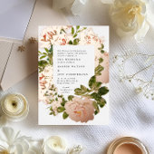 Echte Rose Hochzeit mit Gold und eleganten Wasserf Folieneinladung