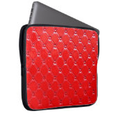 Echte rote Lederpolsterung. Laptopschutzhülle (Vorne Rechts)