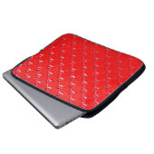 Echte rote Lederpolsterung. Laptopschutzhülle (Vorne Knopf)