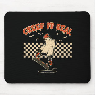 Echte Schreckliches Skateboarding Gespenst Retro H Mousepad
