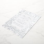 Echte Silber Foil Floral Wedding Save the Date Car Folieneinladung (Gedreht)