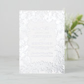 Echte Silber Foil Floral Wedding Save the Date Car Folieneinladung (Stehend vorne)