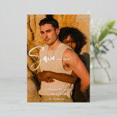 Echte Silberfolie Modern Save the Date Folieneinladung (Stehend vorne)