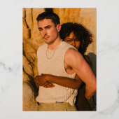 Echte Silberfolie Modern Save the Date Folieneinladung (Rückseite)