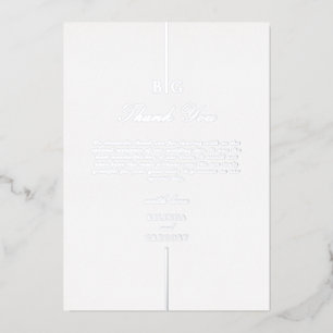 Echte Silberfolie-Monogramm-Hochzeit-Dankeschön Folieneinladung