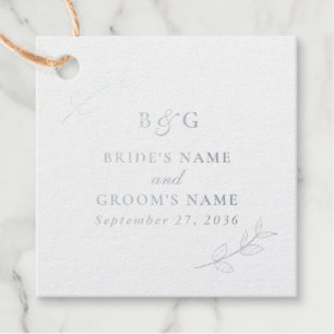 Echte Silberfolien-Blätter Elegantes Monogramm Hoc Geschenkanhänger