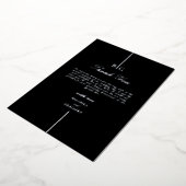 Echte Silver Foil Black Monogram Wedding Vielen Da Folieneinladung (Gedreht)