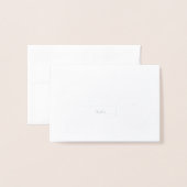 Echte Silver Foil Leaf Monogram Wedding Platzkarte Folienkarte (Vorderseite mit Umschlag)