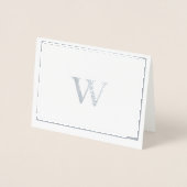 Echte Silver Foil Monogram Mitteilungskarten Folienkarte (Vorderseite)