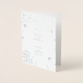 Echte Silver Foil Wedding Order of Service Program Folienkarte (Vorderseite)