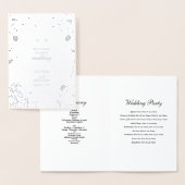 Echte Silver Foil Wedding Order of Service Program Folienkarte (Anzeige)