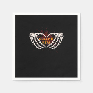 Echte Skelett-Herz-Hand-Designs für Gruselfans Serviette