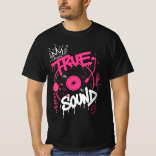 Echte Sound-Graffiti-Schallplatte Retro-Straßenkun T-Shirt