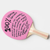 Echte Spekulation Girl Ping Pong Paddle Tischtennis Schläger (Seitenansicht)