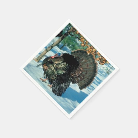 Echte Türkei Weihnachten Erntedank Winter Xmas Serviette (Ecke)