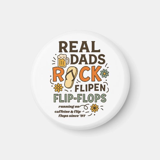 Echte Väter rocken Flip-Flops Magnet (Vorne)