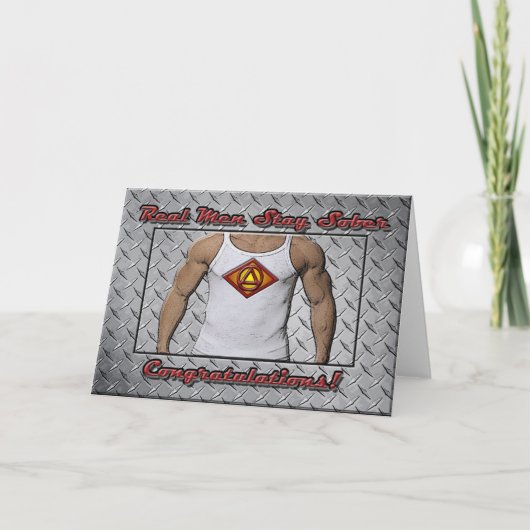 ECHTEN MÄNNERN SOBER Sobriety Erholung OM Card BLE Karte (Vorderseite)