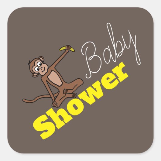 Echter Affe, Babydusche Quadratischer Aufkleber (Vorderseite)