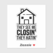 Echter Agent aus Anwesen sehen sie mich Closin', d Aufkleber (Blatt)