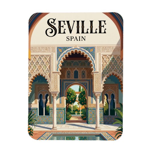 Echter Alcázar von Sevilla Spanien Magnet (Vertikal)