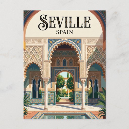 Echter Alcázar von Sevilla Spanien Postkarte (Vorderseite)